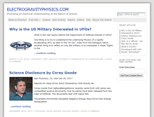 Tablet Screenshot of electrogravityphysics.com